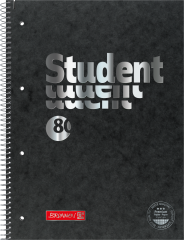 Блокнот Brunnen Student Premium  А4 в клітинку, Чорний, А4