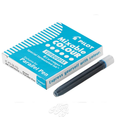 Cartridge Pilot Parallel Pen, 6 pcs., Turquoise