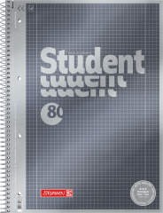Блокнот Brunnen Student Premium А4 в клітинку, Антрацит, А4