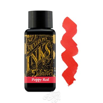 Чорнило Diamine Ink 30мл, червоні/помаранчеві відтінки, 30 ml, Poppy Red